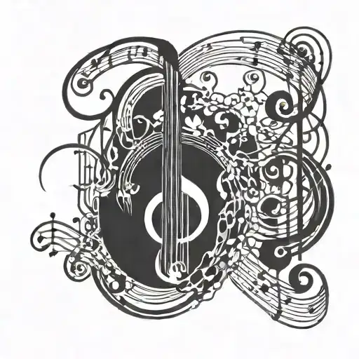 Combine A Nettikadan Logo With A Music Staff And Notes In A Minimalist Style