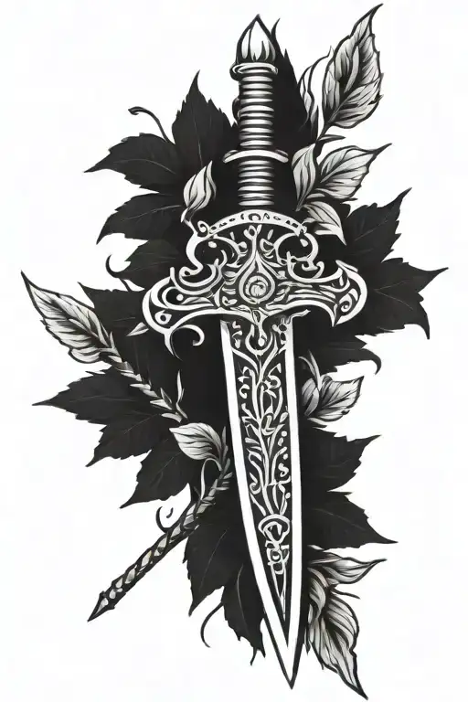 Sword With Fire Laurels