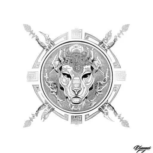 A Versace-inspired Design Featuring A Car Engine With Intricate Patterns