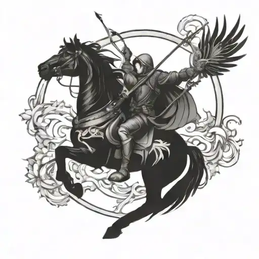 Phoenix And Sagittarius Archer Riding