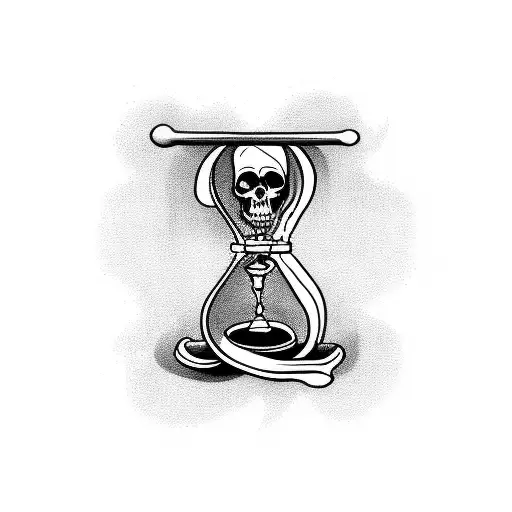 Grim Reaper Holding An Hourglass In Heaven