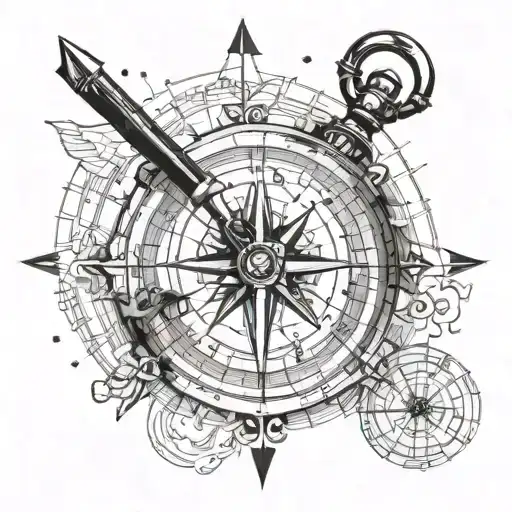 Compass And Map Symbolizing Personal Path