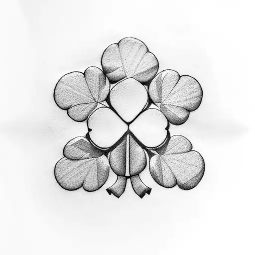 Four Leaf Clover And Evergreen Tree