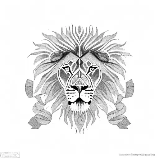 Lion With Different Greek Arts