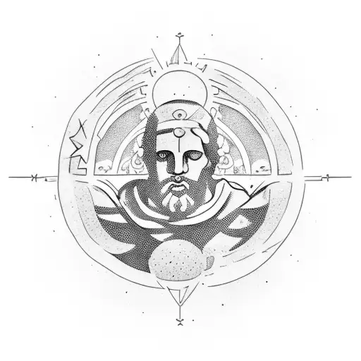 Greek Statue Holding The Earth With Roman Gladiators Underneath