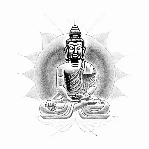 Half Buddha Half Hanuman Meditating