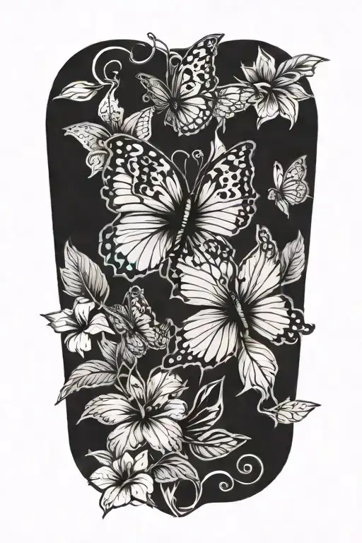 Butterfly With Hawiian Hibiscus