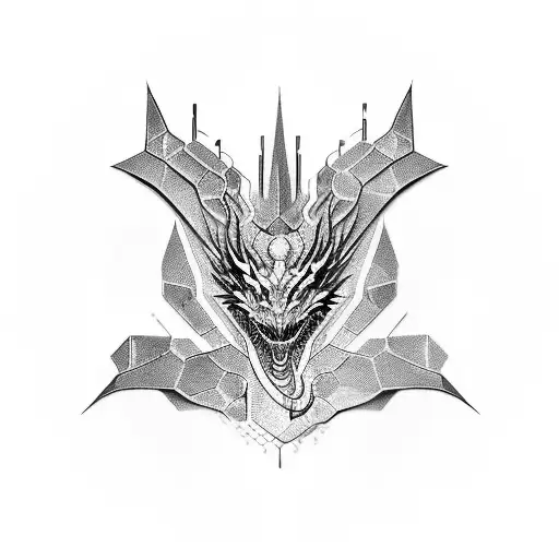 A Futuristic Dragon With Circuit Board Patterns On Its Scales