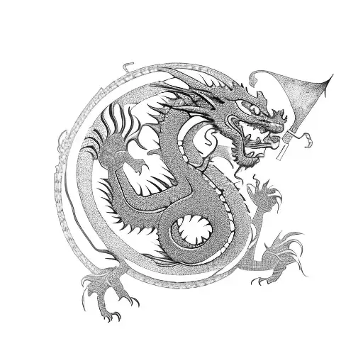 A Dragon Made Entirely Of Intricate Circuitry And Wires