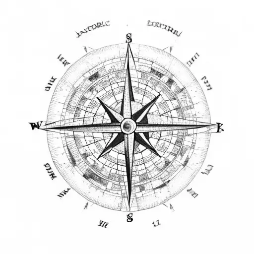 A Detailed Map Of The World With A Compass Rose In The Center