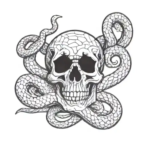 Skulls With A Snake