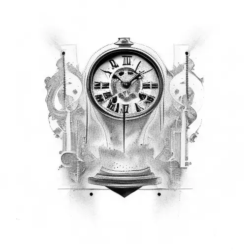 Fading Roman Numeral With Half Clock Hands Fading