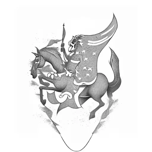 Rohan's Flag With A Majestic Horse Silhouette