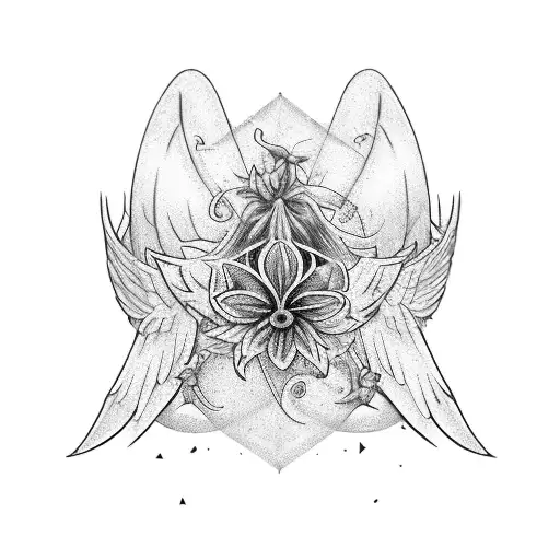 Lily Of The Valies With An Hour Glass With Angle Wings And With The Name Isla