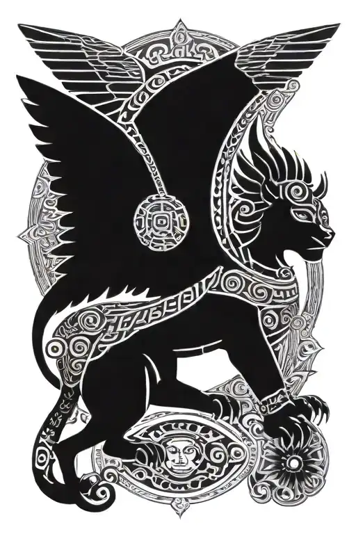 Mexican Aztec Winged Sphinx