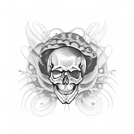 Skull With Snail