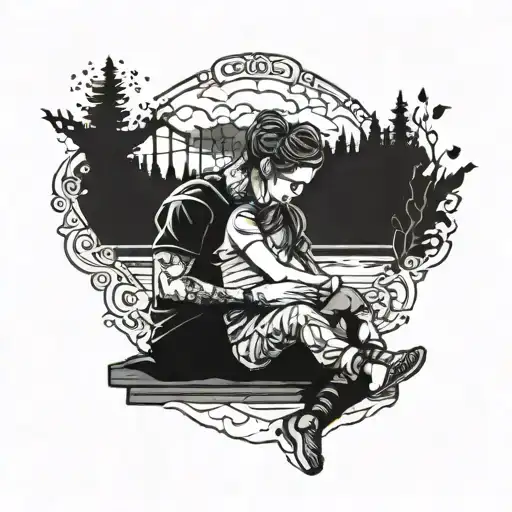 Father And Daughter Sitting Together