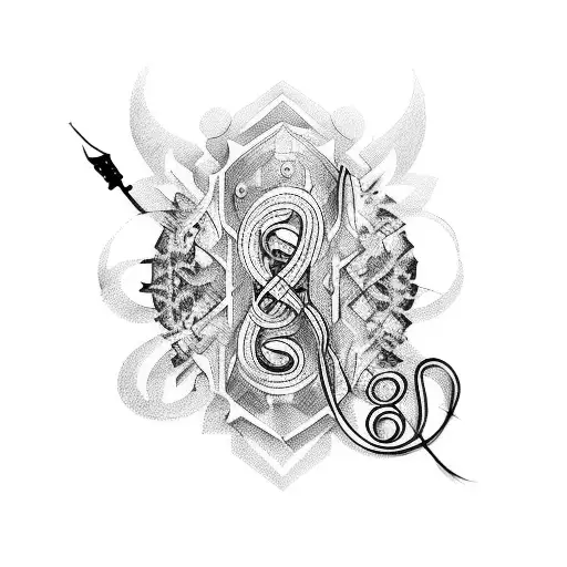 A Tattoo Design That Combines Music And Video Games