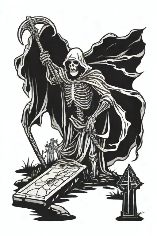 Grim Reaper Graveyard Scene