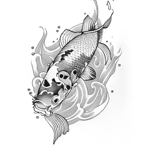 Koi Fish With Skull Sleeve