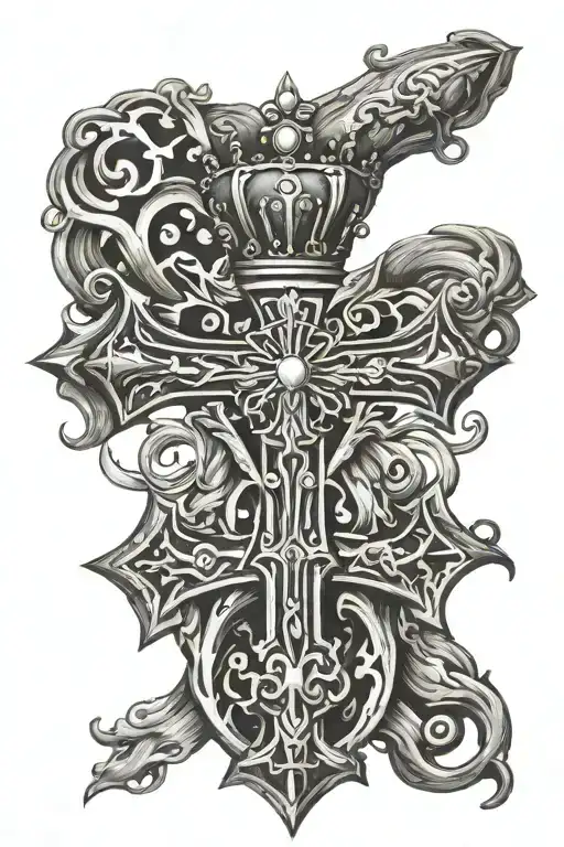 Cross And King's Crown Above