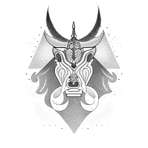 A Taurus Symbol Incorporating Elements Of Flagstaff's Natural Beauty