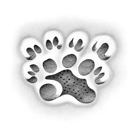 Dog Paw With 7 Stars