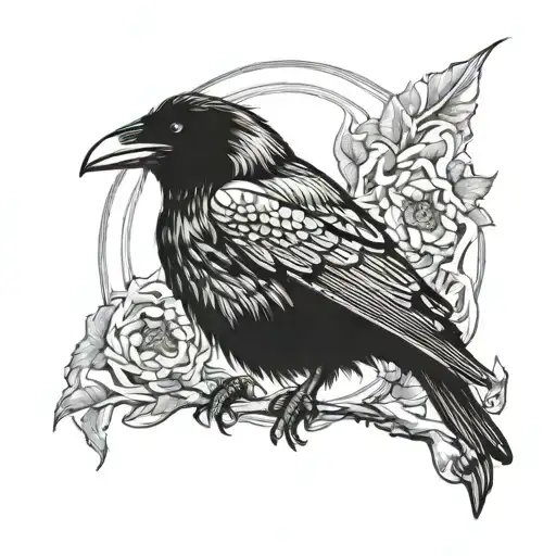 Raven Eating Flesh Stitched Eyes