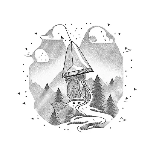 Umbrella On A Mountain