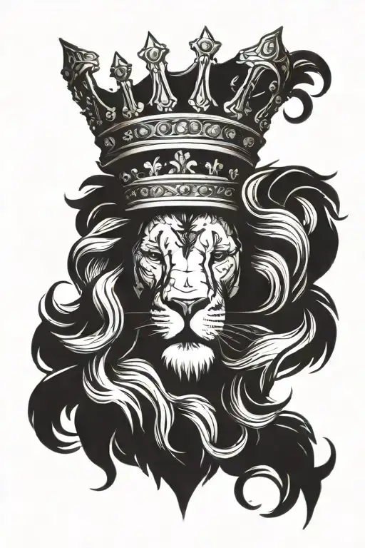 King Queen Crown Lion Wearing A Crown
