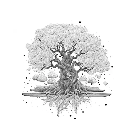 Elder Wood Tree Made Of Crystal With Rose In Left Eye