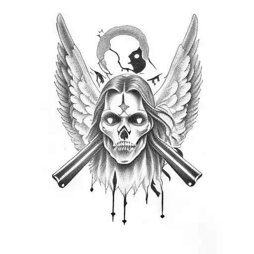 Angel With Ak47 And Blood In His Eyes For Forearm