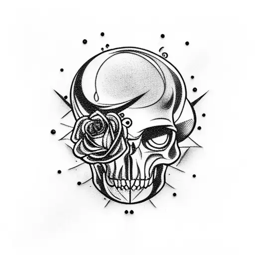 Crystal Skull With Rose In Left Eye