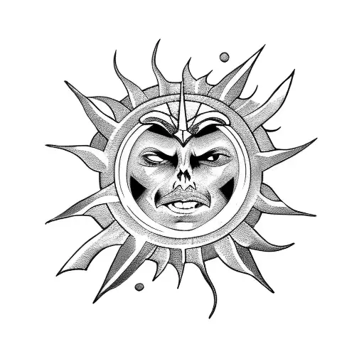 A Sun With Swords Going Through It