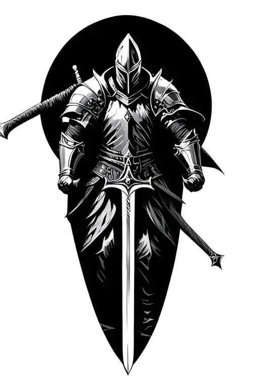 A Knight From Dark Souls Wielding A Unique Sword