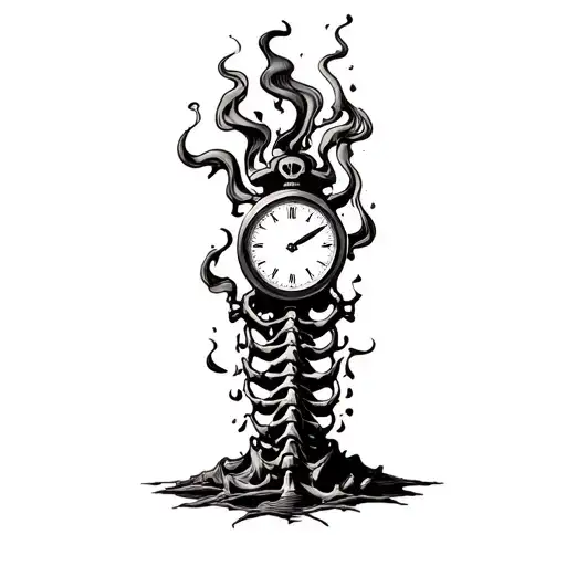 Time Is Value With Smoke Rising And Bones