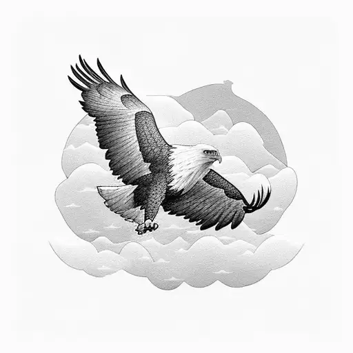 A Majestic Eagle Soaring Through The Clouds