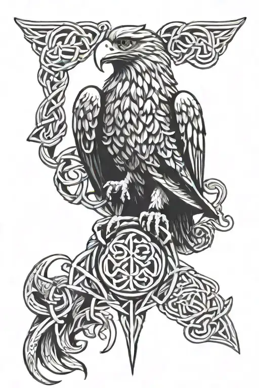 Celtic Trinity Knot And Polish Eagle Perched