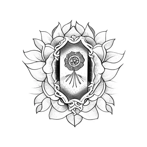 A Hand Holding A Tarot Card With Flowers