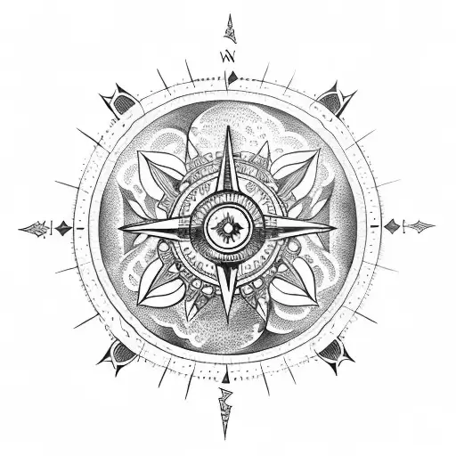 Moon Compass Nordic Flower Sword