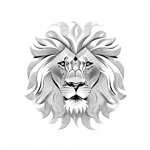 Lion With Greek Patterns For Full Sleeve