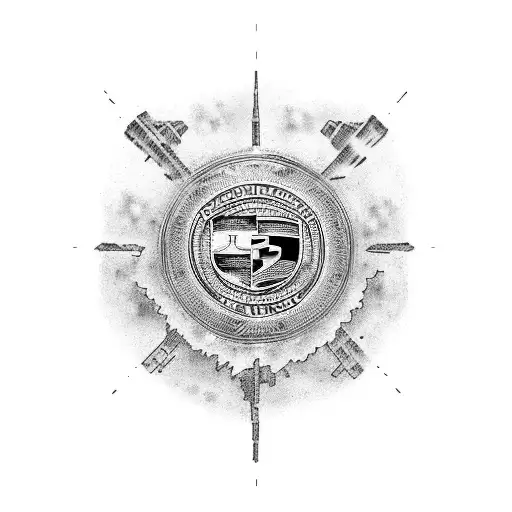 A Porsche Driving Through A Rain-soaked City With A Dark Ocean In The Background