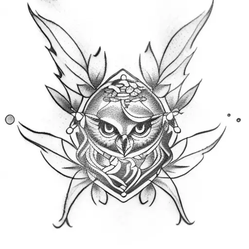 Forearm And Arm Tattoo Of A Flying Hawk With Leaves And Flowers