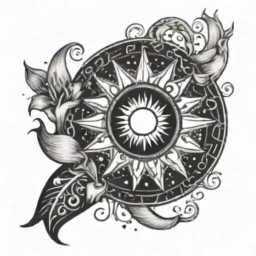 Sun And Stars Around A Hand Written Note Surrounded