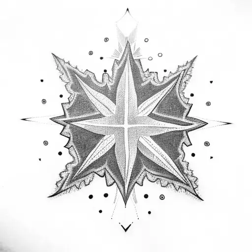 A Maple Leaf Intertwined With A Compass