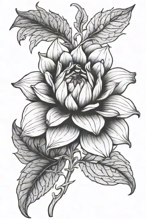 Dalia Flower Large Black