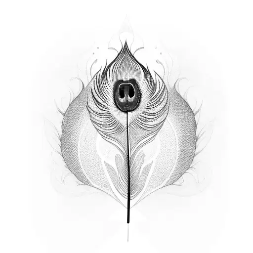 Peacock Feather With Heart Rate And Om Sign