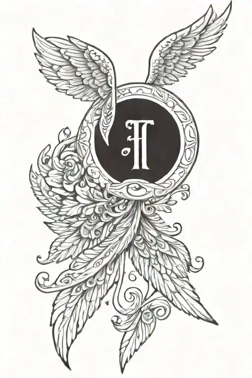 Angel Wings With A Semi Colon In The Middle