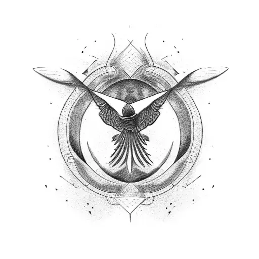 Trident With Raven Feathers