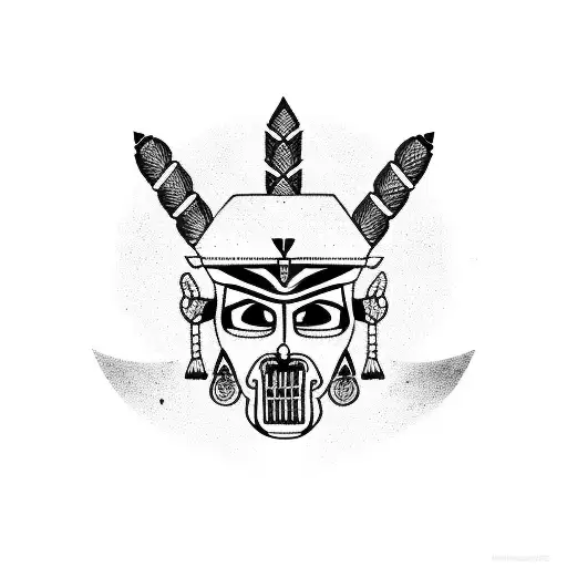 Aztec Warrior Whit Big Penacho